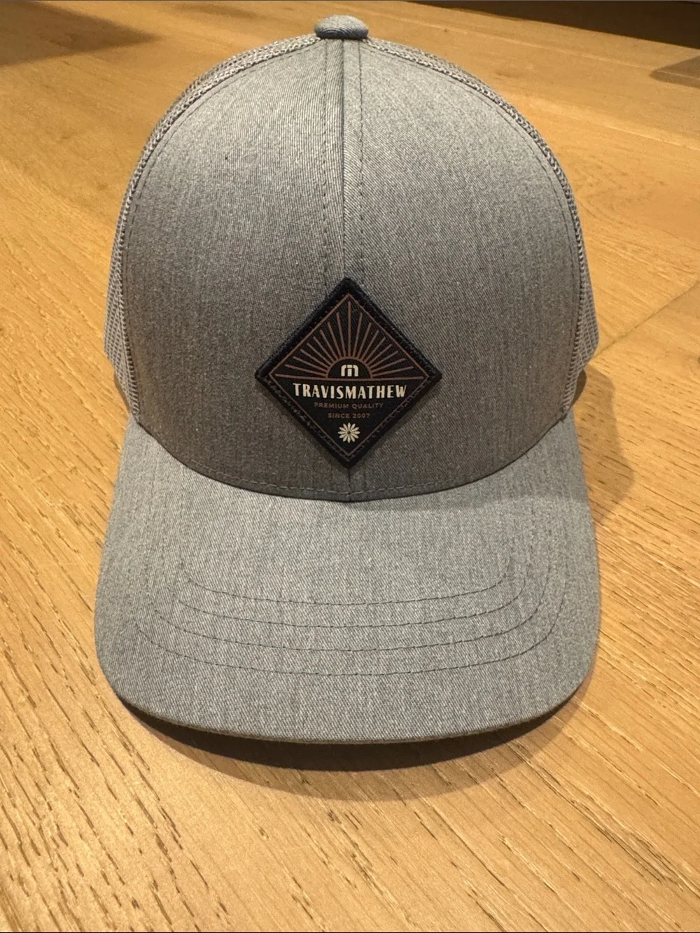 TravisMathew Grey Mesh-Back Baseball Cap